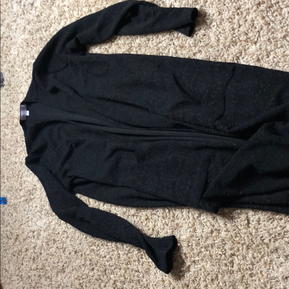 Lula roe solid black Jacquard Sarah EUC S